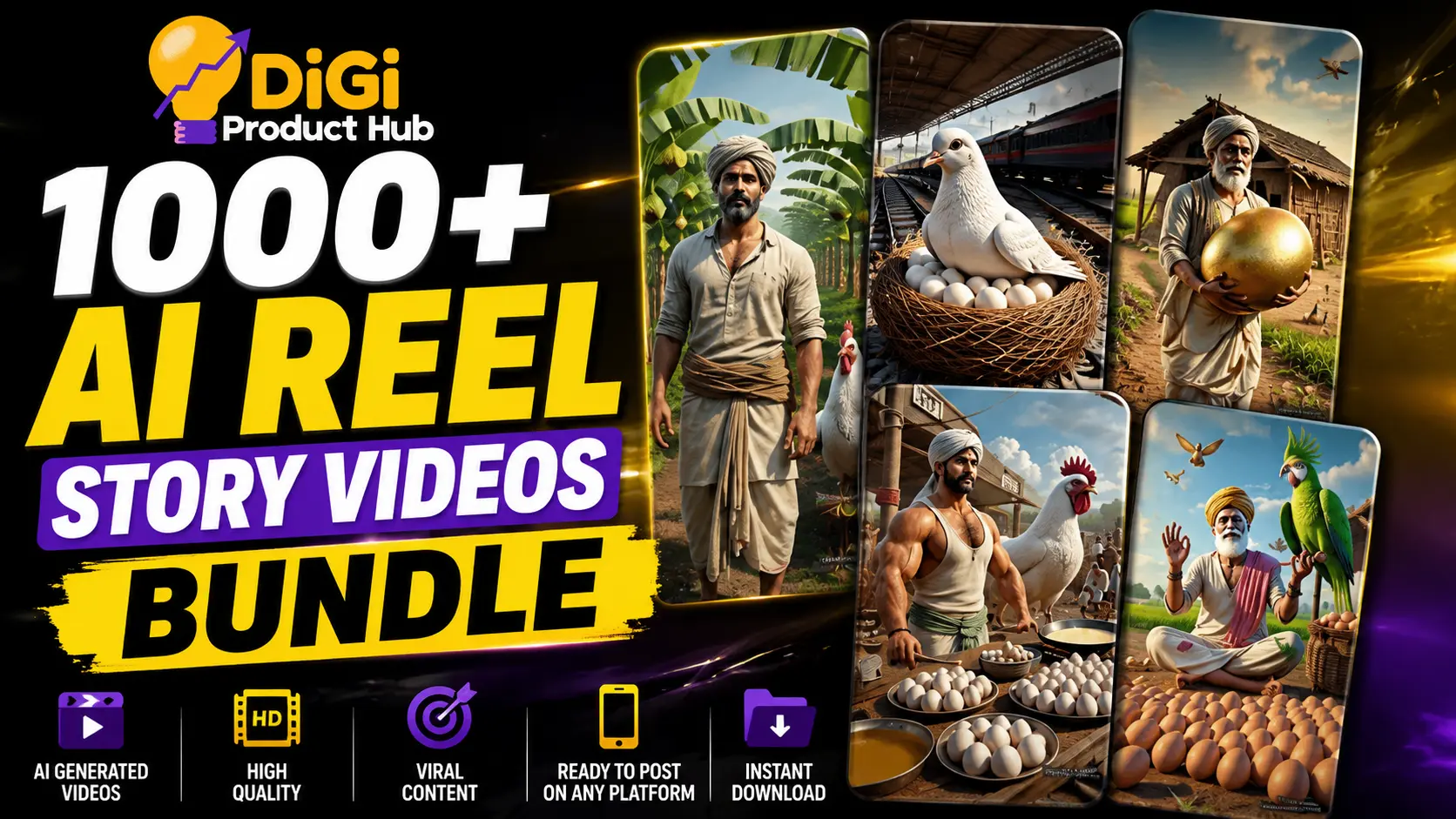 1000+ AI reel story videos bundle for Instagram and YouTube Shorts